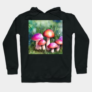 Pink and Orange Mushrooms Hoodie